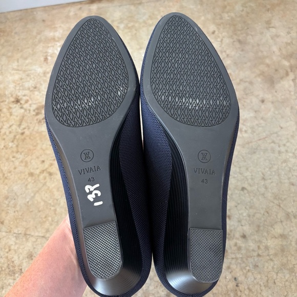 Vivaia Navy Blue Wedge Heels Size 43/11.5 - Picture 9 of 10